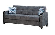 Gray fabric sleeper sofa w/ wooden arms by Empire Furniture USA additional picture 2