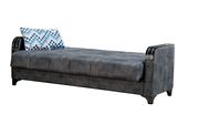 Gray fabric sleeper sofa w/ wooden arms by Empire Furniture USA additional picture 4