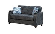 Gray fabric sleeper sofa w/ wooden arms by Empire Furniture USA additional picture 5
