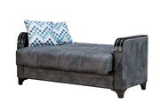 Gray fabric sleeper sofa w/ wooden arms by Empire Furniture USA additional picture 7
