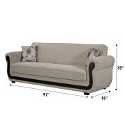 Modern gray/beige chenille sofa bed additional photo 3 of 5