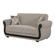 Modern gray/beige chenille sofa bed additional photo 5 of 5