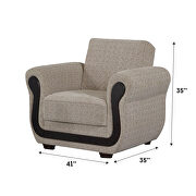 Modern gray/beige chenille sofa bed by Empire Furniture USA additional picture 9