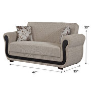 Modern gray/beige chenille loveseat by Empire Furniture USA additional picture 2