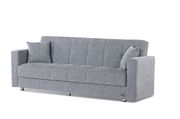 Chenille gray sleeper sofa with storage additional photo 2 of 5