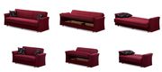 Deep burgundy chenille fabric sleeper sofa by Empire Furniture USA additional picture 3