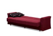 Deep burgundy chenille fabric sleeper sofa additional photo 5 of 5