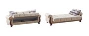 Beige fabric sofa bed w/ storage by Empire Furniture USA additional picture 2