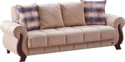 Beige fabric sofa bed w/ storage by Empire Furniture USA additional picture 3