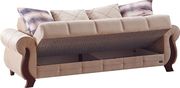 Beige fabric sofa bed w/ storage by Empire Furniture USA additional picture 4