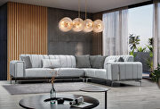 Light gray velvet contemporary sectional sofa by Empire Furniture USA additional picture 2