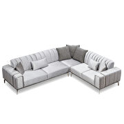 Light gray velvet contemporary sectional sofa by Empire Furniture USA additional picture 3