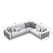Light gray velvet contemporary sectional sofa by Empire Furniture USA additional picture 4
