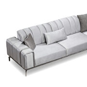 Light gray velvet contemporary sectional sofa by Empire Furniture USA additional picture 6