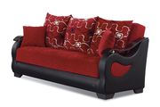 Modern deep burgundy convertible sofa w/ storage additional photo 2 of 7
