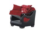 Modern deep burgundy convertible chair by Empire Furniture USA additional picture 2