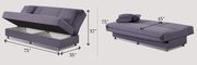 Modern sofa bed in dark gray microfiber additional photo 5 of 4