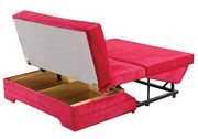 Pink chenille fabric sleeping loveseat w/ storage by Empire Furniture USA additional picture 5
