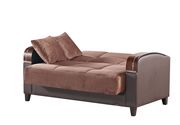 Two toned brown wood trim storage loveseat by Empire Furniture USA additional picture 3