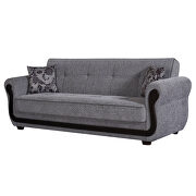 Light gray fabric sofa sleeper w/ storage additional photo 2 of 4