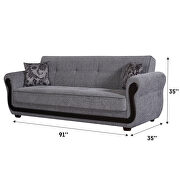 Light gray fabric sofa sleeper w/ storage additional photo 3 of 4