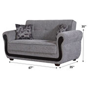 Light gray fabric sleeper loveseat by Empire Furniture USA additional picture 2
