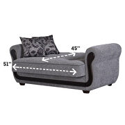 Light gray fabric sleeper loveseat by Empire Furniture USA additional picture 3