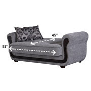 Light gray fabric sleeper loveseat additional photo 3 of 2