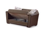 Sand brown casual loveseat / bed w/ storage by Empire Furniture USA additional picture 2