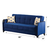 Blue microfiber stylish sleeper sofa w/ storage by Empire Furniture USA additional picture 3