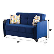 Blue microfiber stylish sleeper loveseat w/ storage by Empire Furniture USA additional picture 2