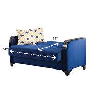 Blue microfiber stylish sleeper loveseat w/ storage by Empire Furniture USA additional picture 3