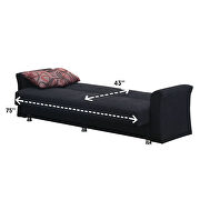 Versatile black fabric sofa bed w/ 2 pillows by Empire Furniture USA additional picture 4