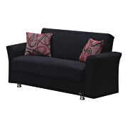 Versatile black fabric sofa bed w/ 2 pillows additional photo 5 of 5