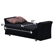 Versatile black fabric sofa bed w/ 2 pillows by Empire Furniture USA additional picture 7