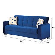Blue fabric sofa bed w/ storage by Empire Furniture USA additional picture 3