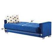 Blue fabric sofa bed w/ storage by Empire Furniture USA additional picture 4
