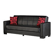 Black pu leather sofa bed w/ storage by Empire Furniture USA additional picture 2
