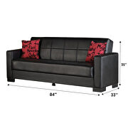 Black pu leather sofa bed w/ storage by Empire Furniture USA additional picture 3