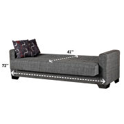 Gray fabric sofa bed w/ storage additional photo 4 of 3