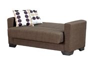 Brown fabric loveseat sofa bed w/ storage additional photo 3 of 2