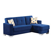 Blue microfiber sectional sofa w/ storage by Empire Furniture USA additional picture 2