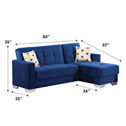Blue microfiber sectional sofa w/ storage by Empire Furniture USA additional picture 3