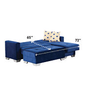 Blue microfiber sectional sofa w/ storage by Empire Furniture USA additional picture 5