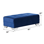 Blue microfiber sectional sofa w/ storage by Empire Furniture USA additional picture 7