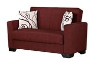 Burgundy fabric sofa bed w/ storage by Empire Furniture USA additional picture 2