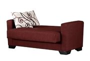 Burgundy fabric sofa bed w/ storage additional photo 4 of 6