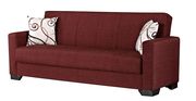 Burgundy fabric sofa bed w/ storage additional photo 5 of 6