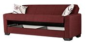 Burgundy fabric sofa bed w/ storage by Empire Furniture USA additional picture 6
