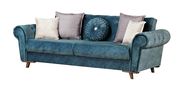 Stylish teak blue tufted arms storage sofa by Empire Furniture USA additional picture 7